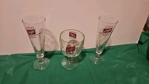 Vintage Schlitz Beer Footed Beer Glasses 9oz and thumb goblet