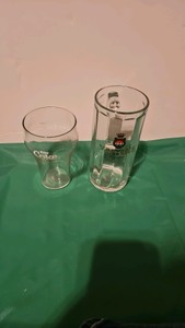 Box of glassware including VELTINS Brautradition Glass 17oz .5  L and coke glass