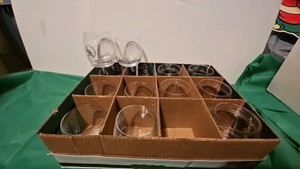 Remy Martin Cognac Etched Centaur Stemless Snifter x6 and 6 Wild Turkey Bourbon whiskey barrel-shaped glass