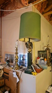 Large eagle lamp and brass lamp