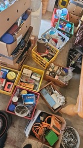 Crates of various nuts, bolts and screws