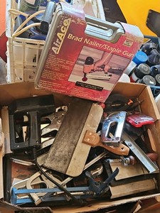 Box of nail guns and more