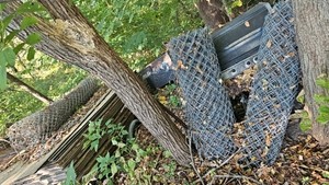3 incomplete rolls of chain link fencing