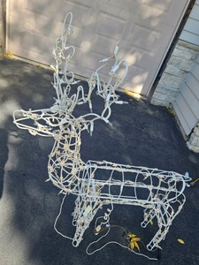 white wire-frame moving head buck outdoor Christmas decoration roughly 58 tall