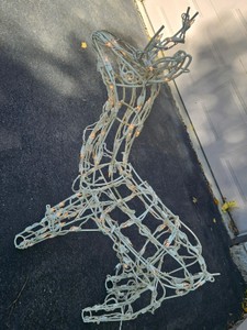 white wire-frame baby reindeer outdoor Christmas decoration roughly 24 tall
