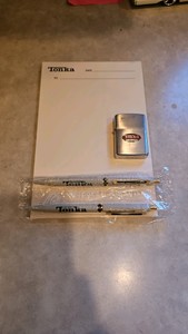 Tonka zippo note pad and 3 new 40th year pens total