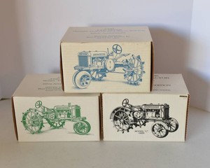 ERTL John Deere 65th Anniversary Tractor Models - Set of 3
