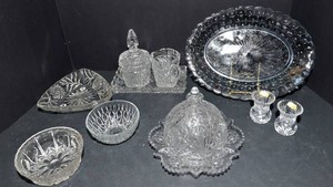 Vintage Cut Glass Servingware - Assorted