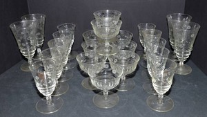 Etched Cocktail Glasses  Libbey Rock Sharpe Halifax
