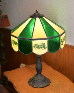 Vintage John Deere Tiffany-Style Tractor Lamp