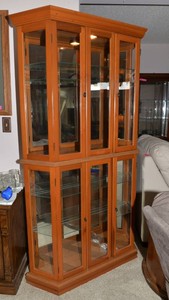 Large Display Cabinet - Mirrored Back, 76 Tall