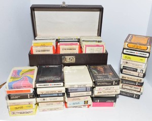 Vintage 8-Track Tapes & Holder - Country & More