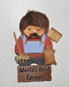 Worlds Best Farmer Vintage Wall Hanging