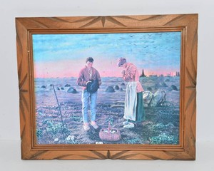 Vintage Reproduction of The Angelus by Jean-Franois Millet - Textured3D Effect