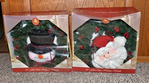 Fiber Optic Holiday Wreaths  Set of 2