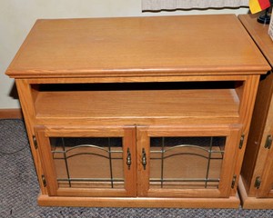 Small Cabinet with Leaded Glass Doors