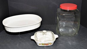Vintage Kitchenware  CorningWare, Hoosier Jar & Baking Dish