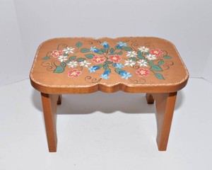 Handcrafted Painted Wooden Step Stool