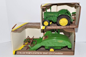ERTL John Deere Models - 50th Anniversary Combine & Model D