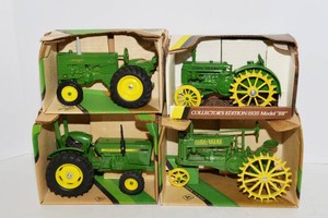 ERTL John Deere Tractor Models - Model M, Compact Utility Tractor, Model A, and Model BR