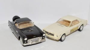 Vintage Jim Beam Ceramic Car Decanters - Thunderbird and Mustang