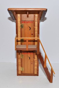 Two-Story Wooden Outhouse  Novelty Decor