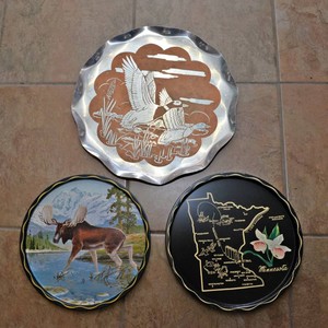 Vintage Metal Trays - Set of 3