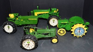 Danbury Mint John Deere Tractor Clocks - Set of 4