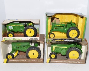 ERTL John Deere Tractor Models  AW, 70 Row Crop, 2640, and 820 Diesel