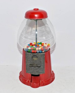 Vintage-Style Gumball Machine  Glass Globe & Metal Base