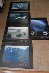 Vintage Air Force Aircraft Posters  Set of 5