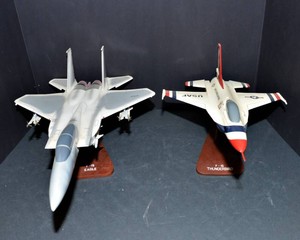 F-16 Thunderbird & F-15 Eagle Aircraft Models with Stands