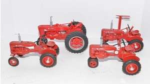 Vintage Plastic Farmall Tractor Models  Set of 4