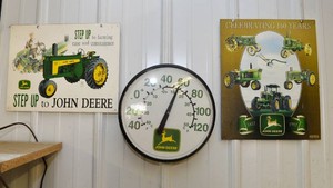 John Deere Wall Decor  Metal Signs & Temperature Gauge