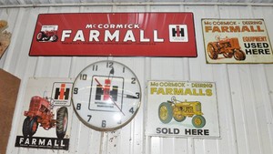 McCormick Farmall Garage Wall Decor  Signs & Clock