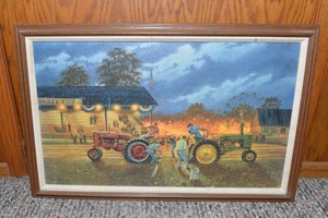 Dave Barnhouse Bragging Rights Tractor Print  Framed
