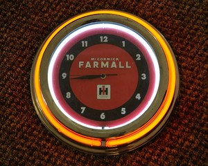 Farmall Neon-Style Lighted Clock