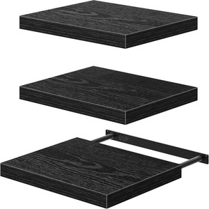 $40 QEEIG 12 Deep Floating Projector Shelves Under TV Shelf (Black, Set of 3)