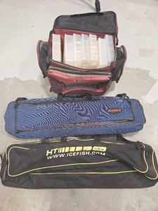 2 Ice Rod Bags and Empty Tackle Bag