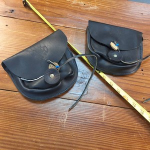 Lot of (2) Black Leather Satchels hand made by Wayne West