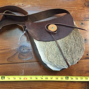 Deer Hide Appliqu on Hand Made Heavy Duty Leather Shoulder Bag