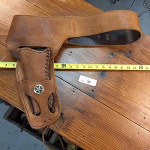 Leather Holster hand made by Wayne West on Heavy Duty Leather Belt