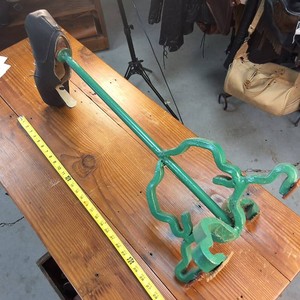(Rare) Ornate Vintage painted Cast Iron Cobbler Stand (sorry, no shipping)