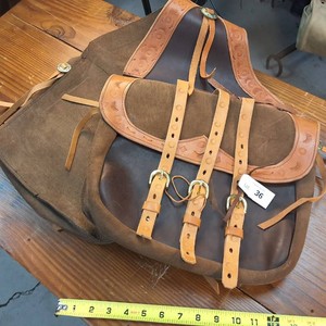 Hand Made tri-toned Leather Saddle bags made by Wayne West