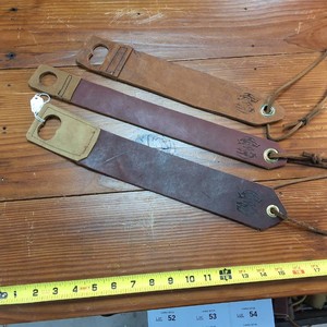 Lot of (3) Thick Leather Honing Strops