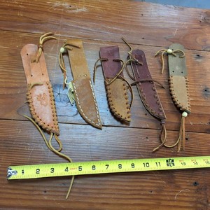Lot of (5) leather sheaths for knives
