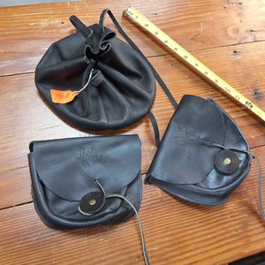 Lot of (3) Hand Made Small Leather Bags
