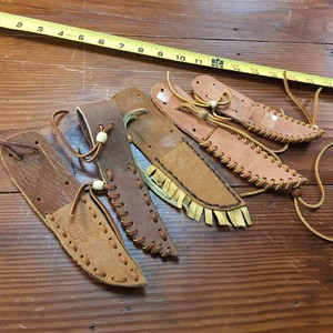 Lot of (5) Knife Sheaths  one is fringed
