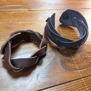 Lot of (2) leather weaved bracelets