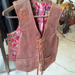 Beautiful Leather Vest with Paisley Lining